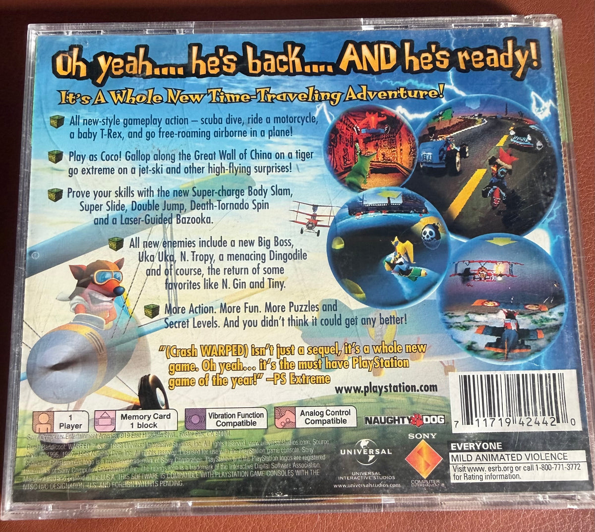 Crash Bandicoot: Warped - PlayStation (CIB)