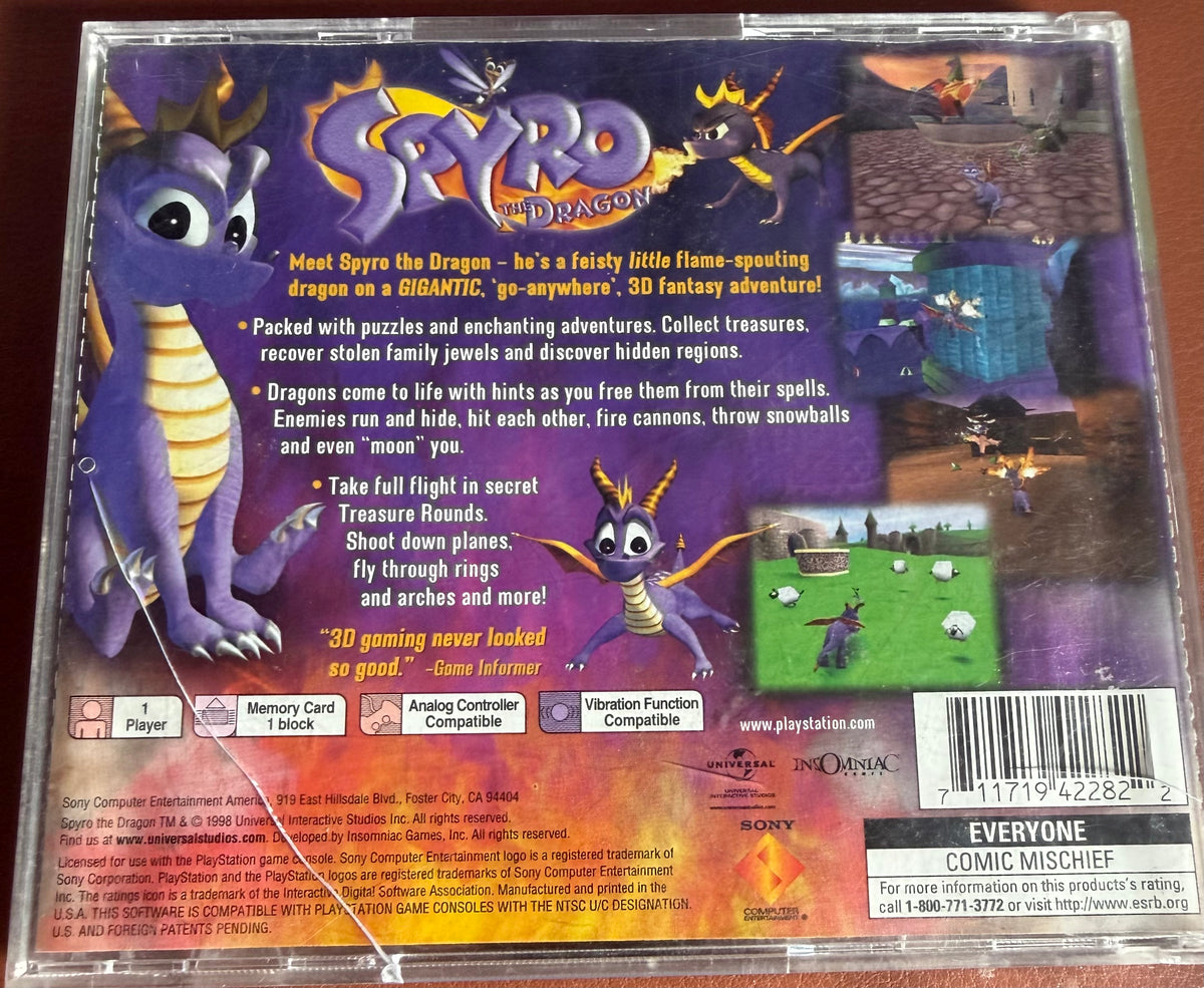 Spyro the Dragon - PlayStation (Disc & Case, No Manual)