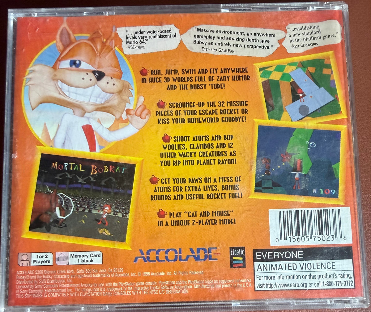 Bubsy 3D - PlayStation (Disc & Case, No Manual)