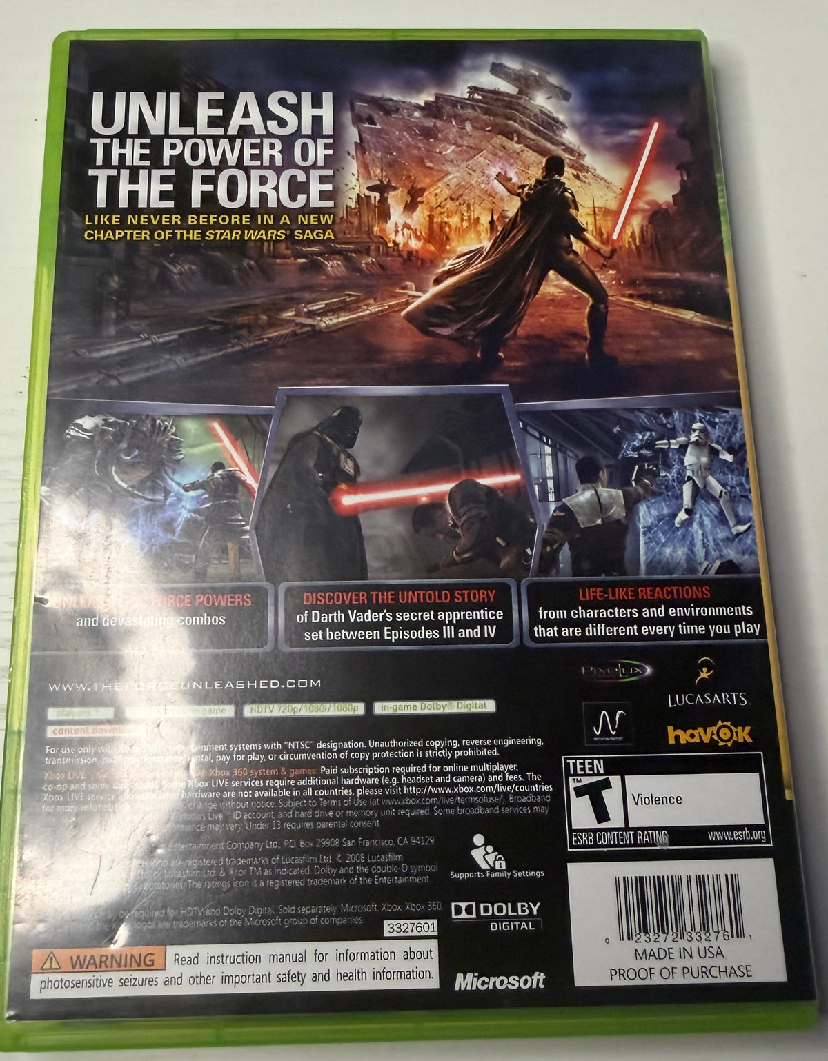Star Wars: The Force Unleashed - Xbox 360 (CIB)