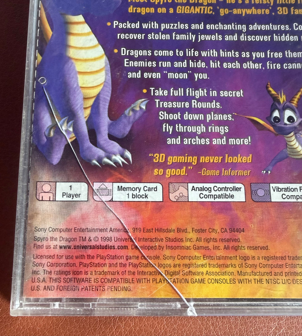 Spyro the Dragon - PlayStation (Disc & Case, No Manual)