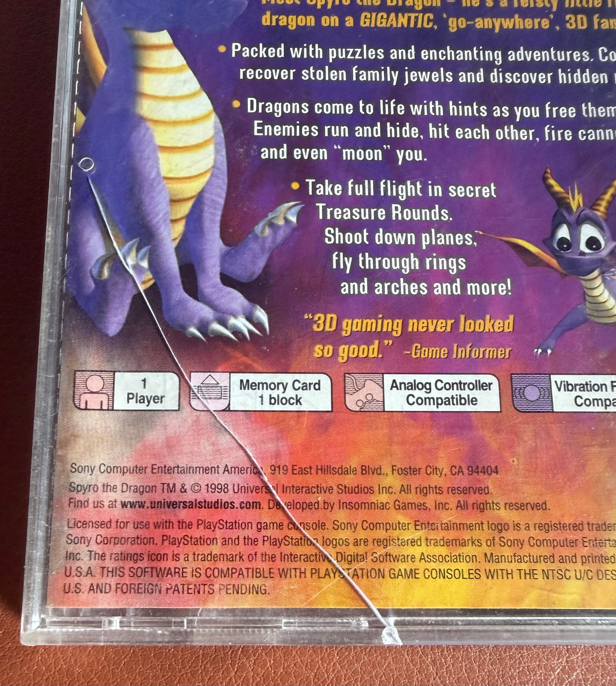 Spyro the Dragon - PlayStation (Disc & Case, No Manual)